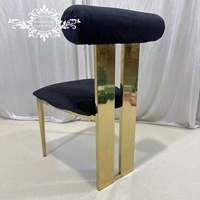 Housse de coussin de chaises de salle à manger en velours noir pour événement de mariage