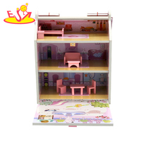 Miniatur Rumah Boneka Kayu Gadis, Penjualan Laris dengan Mebel W06A417