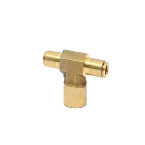 Conector de três vias personalizado, conector de fio interno de bronze com intubação