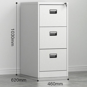 Nhà sản xuất văn phòng Trắng xách tay 3 ngăn kéo kim loại lưu trữ tập tin tủ - Product Image 2