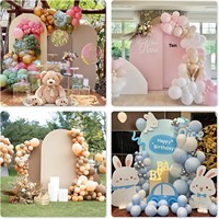 Tinkllicoy Housse de fond de scène en spandex extensible pour photographie, mariages, anniversaires, baby showers (Blanc+Beige 4-6FT) Chine