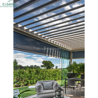 Système de pergola le plus avancé avec toit à lames orientables et rétractables, pour jardin extérieur, gazebo, véranda en aluminium, pavillon