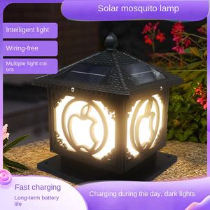 โคมไฟสนามกลางแจ้งสไตล์ยุโรป, โคมไฟเสาพลังงานแสงอาทิตย์เปลี่ยนสีได้โคมไฟสวนไฟประตูพลังงานแสงอาทิตย์ - Product Image 2