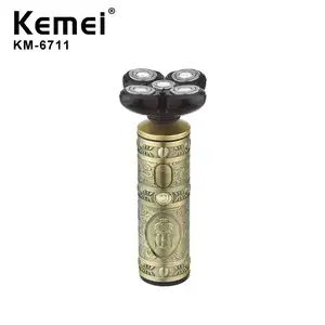Beard Trimmer Kemei Km-6711 Usb Charge Mens Shavers Five-Blade Washable Electric Razor For Men