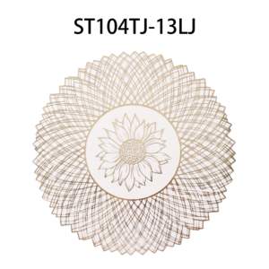 Wholesale <b>Placemats</b> for Restaurants Round Hollow <b>Placemats</b> Heatproof Table Mat Set PVC Table Mat Faux Leather Drain Mat Tablemat - Product Image 4