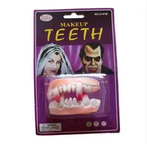 Prom Props Cosplay Ugly Fangs Joke Funny Gag Teeth Halloween Party Vampire Denture Blood Style Decorations