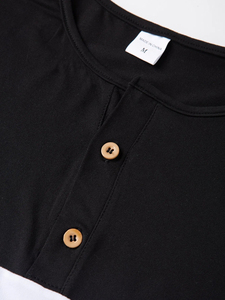 Summer New Style Large-Size Men Short Sleeve Casual Sports Three-Color Spliced T-Shirt Henry Shirt - Product Image 5