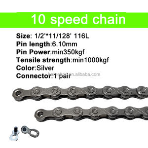 <span class=keywords><strong>Cadena</strong></span> de <span class=keywords><strong>bicicleta</strong></span> a prueba de estiramiento, 10 velocidades, 116L, compatible con Campagnolo SR AM shi, mano, X10 - Product Image 2