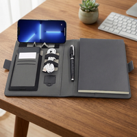 Carnet de notes A5 personnalisé avec recharge sans fil, classeur de voyage pour bureau, couleurs et logos personnalisables, support de téléphone intégré – Nouvelle année