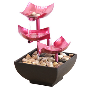 Minimalist Indoor Fountain <b>Square</b> Purple Tabletop Water Feature Office Decor - Product Image 5