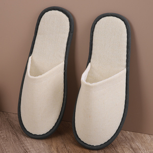 Pantoufles d'hôtel jetables en lin à semelles antidérapantes <span class=keywords><strong>de</strong></span> 6mm avec Logo - Product Image 2