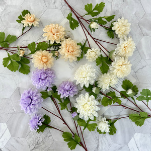Bunga Krisan Ruyi Buatan 6 Tangkai untuk Dekorasi Jalan Menuju Aula Pernikahan, Dekorasi Rumah, Bunga Buatan - Product Image 4