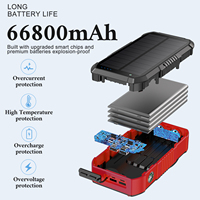 Vente en gros Camping Portable Meilleure banque d'énergie solaire Capacité réelle Chargeur solaire 66800mAh pour la maison