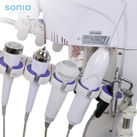 Appareil de beauté électrique professionnel 9-en-1, vaporisateur facial, miroir grossissant LED, éclairage, nettoyage facile pour salon commercial