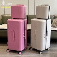 Valise à roulettes ultra-légère unisexe 20 pouces, valise à roulettes ABS grande capacité 30 pouces pour l'étude au Japon, valise trolley à ouverture 3/7