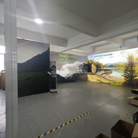 Mur d'affichage modulaire en tissu rétroéclairé avec cadre en aluminium SEG pour stand d'exposition de technologie de pointe, idéal pour la présentation de logiciels IA futuristes