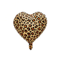 Ballons Cœur Imprimés Léopard de 18 Pouces, Guirlande de Lettres Joyeux Anniversaire en Aluminium pour la Saint-Valentin, Mariage, Anniversaire de Mariée