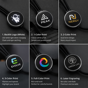 <span class=keywords><strong>Chargeur</strong></span> de téléphone multi-appareils personnalisé avec éclairage, charge rapide, nylon universel, USB PD 3, <span class=keywords><strong>5</strong></span> en 1, câble avec logo lumineux pour cadeaux promotionnels - Product Image 4