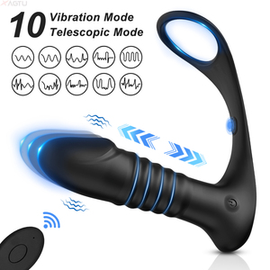 Vente en gros Livraison directe Plug anal <span class=keywords><strong>10</strong></span> modes de vibration Masseur de prostate pour hommes Sex Toys Butt Plug Télécommande - Product Image 4