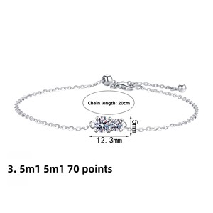 Bracelet ELAN <span class=keywords><strong>de</strong></span> luxe en moissanite 0,7 ct couleur D VVS1, en argent sterling S925, minimaliste, ajustable, testé au <span class=keywords><strong>testeur</strong></span> <span class=keywords><strong>de</strong></span> diamants GRA - Product Image 5