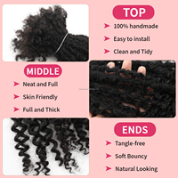 Extensions de Locs Cheveux Humains Afro Crépus Goddess Boho Serrées avec Pointes Bouclées, Vente en Gros, 8-16 Pouces, 0.6 cm