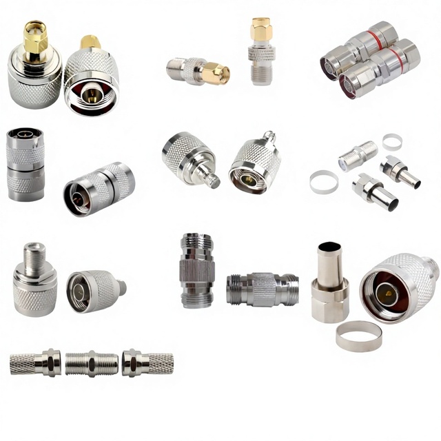 Mobile Phone Signal Amplifier Silver SMA Male to F Female Head Imperial Antenna Coaxial Connector Adapter