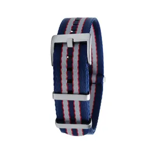 Wholesale Blue Seatbelt Nylon Watch Straps Premium 20mm 22mm 24mm Nylon Watch Bracelet Band