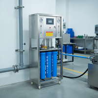 Système de traitement d'eau RO 500LPH 3200GPD à flux direct pour l'eau potable des cantines d'usine, unité en acier inoxydable 304