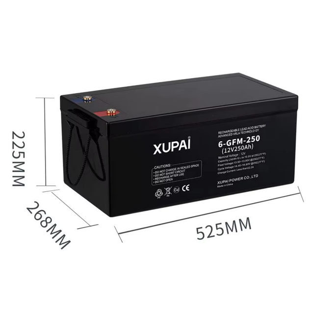 XUPAI 6-GFM-250 VRLA Solar Power Energy Storage 12v 250ah Agm Battery for Wind Power Systems