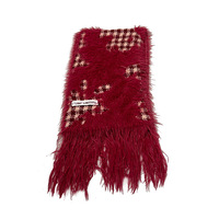 Écharpe longue en laine à carreaux pour femme, automne-hiver, épaissie, douce, châle en plumes, à franges, haut de gamme, polyvalente, chaude, respirante, pour usage quotidien