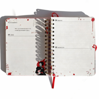 Carnet à spirale YO en flanelle à couverture rigide, journal/agenda avec estampage à chaud doré, bande élastique, poche arrière, coins arrondis, planificateur personnalisé
