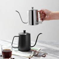 HIGHWIN 350ml 600ml Verser sur la bouilloire à col de cygne Bouilloire à café goutte à goutte à main longue et étroite