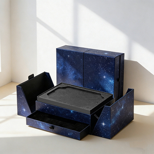 Caja de Papel Ecológica y Elegante <span class=keywords><strong>para</strong></span> Regalos de Aniversario, Cosméticos, Recuerdos, Cuidado de la Piel, Joyería, con Doble Puerta - Product Image 2