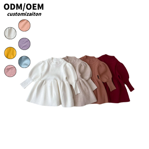 Robe Pull En Laine Pour Bébé Fille En Pur Coton Avec Manchette