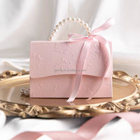 Boîte cadeau en papier kraft avec poignée Flexiloop, impression UV couleur personnalisée pour accessoires de fête et de mariage