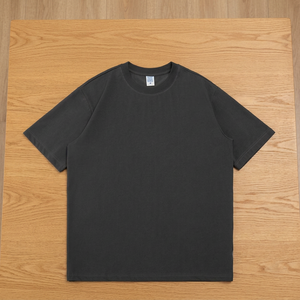 Camiseta de punto 100% algodón de 220 g/m², lisa, gruesa, en blanco, para estampado personalizado, informal, de manga corta, para hombre y mujer, estilo urbano. - Product Image 2
