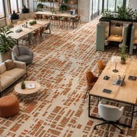 Kommerzielle Nylon-Bedruckte Teppichfliesen für Coworking-Räume Fleckresistent Terrakotta Modernes Gittermuster Bodenbelag