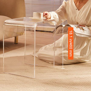 โต๊ะปลายอะคริลิคใสรูปตัว C สำหรับห้องนั่งเล่นห้องนอนศึกษาสำหรับเครื่องดื่มอาหารของว่าง-เฟอร์นิเจอร์ส่งตรงจากโรงงาน - Product Image 6