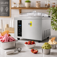 Machine à gelato commerciale 2,8 L, machine à glace italienne en acier inoxydable, machine à gelato automatique pour café et restaurant