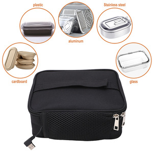 Boîte à lunch chauffante USB portable, sac isotherme de 2,7 L pour voiture, bureau, utilisation en extérieur, noir - Product Image 2