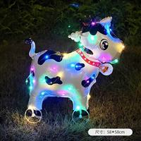 Ballons en aluminium LED lumineux en forme d'animaux ambulants avec roues, ballons animaux pour décorations de fêtes d'anniversaire en extérieur et parcs, vente en gros