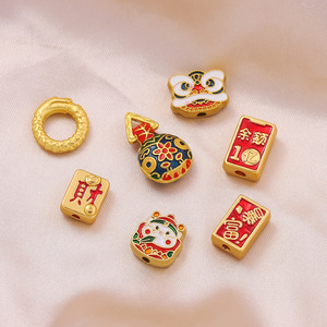 Mahjong Lucky Charm Pendant Alloy Plated Cartoon Design For Necklace <b>Bracelet</b> DIY Jewelry Unisex Everyday Wear - Product Image 4