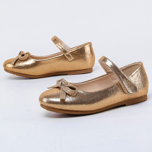 Children's Baby <b>Shoes</b> School for Girls New Baby Cute Gold Girl Princess <b>Shoes</b> <b>Soft</b> and Comfortable Leather - Product Image 4