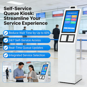 Kiosque de gestion de file d'attente en libre-service personnalisable avec écran tactile capacitif de 17 à 43 pouces, imprimante thermique de 80 mm et connectivité sans fil - Product Image 2