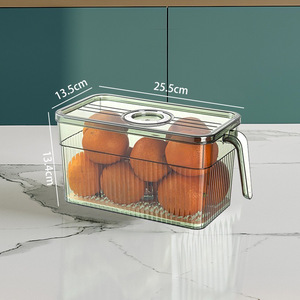 WANUO Fridge Storage Container Fridge Organizer <b>Bin</b> <b>Plastic</b> Food Silver Ion Antibacterial Protection Fridge Food Container - Product Image 5