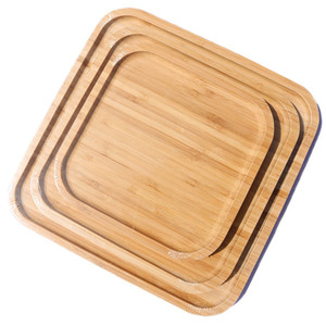 Bamboo Serving Trays Rectangular Natural Wood Tea <b>Coffee</b> Hotel Restaurant Use - Product Image 1