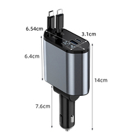 Cargadores PD 120W charge rapide 4 en 1 chargeur de voiture USB rétractable type C adaptateur téléphone portable chargeur de voiture USB avec câbles