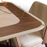 Ensemble de table à manger en marbre italien de luxe avec 8 chaises, élégant et robuste, décoration de salle à manger, table de banquet de mariage