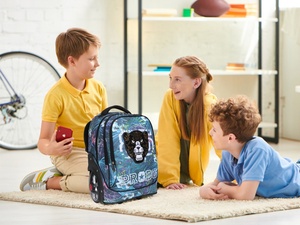 Trẻ em xe đẩy cán túi đi học cho vòng bánh xe du lịch hành lý Ba lô - Product Image 6