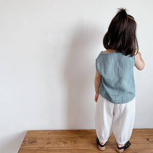 Canotta da bambino sottile t-shirt estiva senza maniche abbigliamento per bambini Top in cotone per bambini - Product Image 5